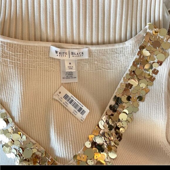 NWT White House Black Market Sequined sweater. - Picture 8 of 10